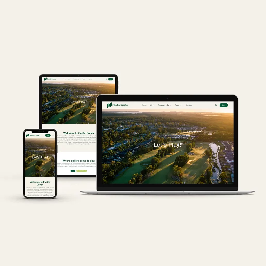 Pacific Dunes website mockups